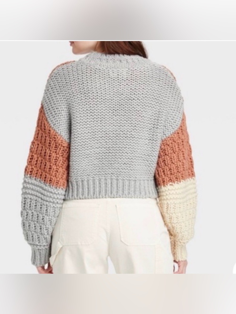 Universal Thread🍁Chunky Colorblock Crew Sweater - Picture 2 of 6